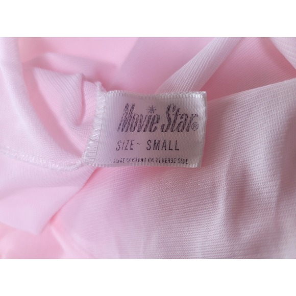 Vintage 60s 70s Movie Star Pink Nightgown Layered Bow Lingerie Small Lace Baby - Picture 5 of 8